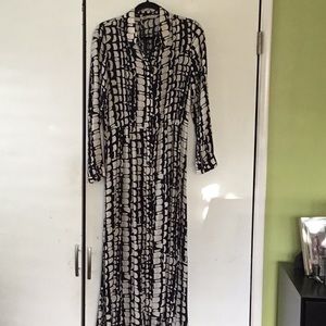Zara black and white maxi dress